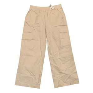 Abercrombie Beige Wide Leg Cargos size L NWT